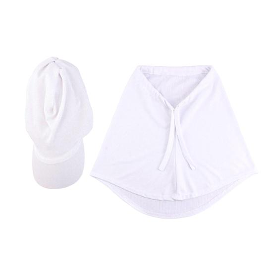 2 Pcs/Set Adjustable Fit Sun Hat with Built-In Drawstring Shawl Extended Brim Full
