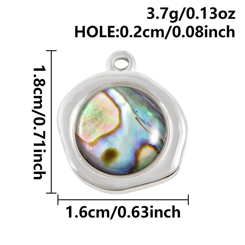 2pcs Sea Accessories Abalone Shell Pendant Love Heart Sun Oval Geometric Stainless Steel Oil Dripping Charms For Jewelry Making