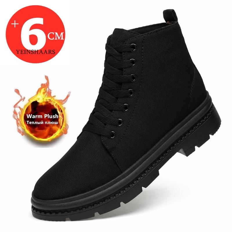 Mode Winter Herrenstiefel Schuhe mit Absätzen Versteckte Absätze Warme Canvas Schuhe zum Größerwerden für Herren Erhöhende Einlegesohle 8CM 6CM Lässig Erhöhend Sport