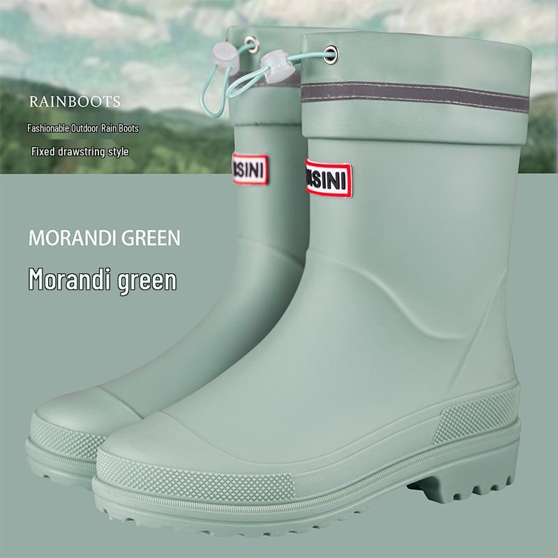Damen Stiefeletten Regenstiefel im koreanischen Stil - Trendig, wasserdicht, rutschfest, ideal für Outdoor-Arbeiten und Autowäsche.