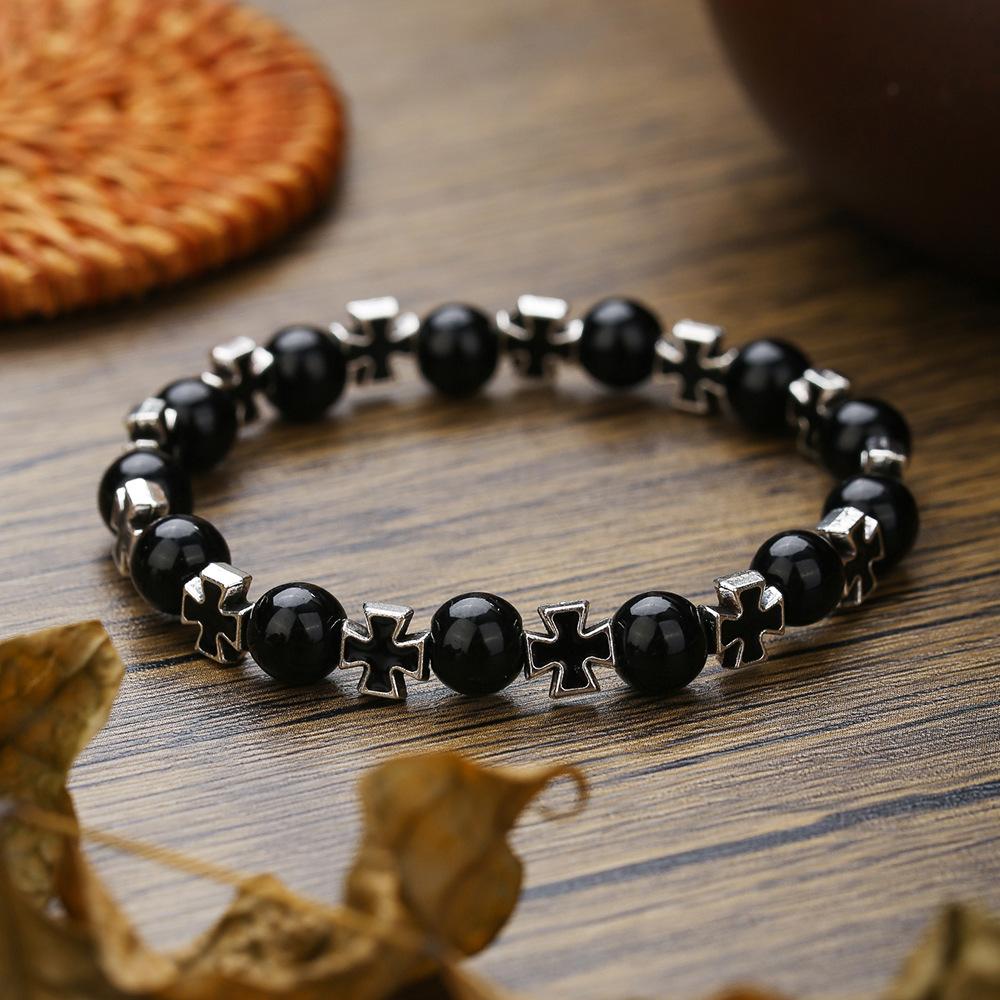 Opal Jewelry Geometric Cross Couple Bracelet Temperament Elastic Bracelet Bracelet