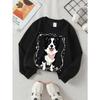 Kids Sweatshirt,Adorable Dog Adorned with a Heart-Patterned Bandana on a Red Backdrop, Stylish Crew Neck Sweatshirt , Perfect for Autumn And Winter