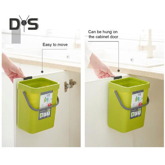 Kitchen Trash Can Hanging Organic Waste Bin Large Capacity Compact Design Bathroom Garbage Bin Container with Lid