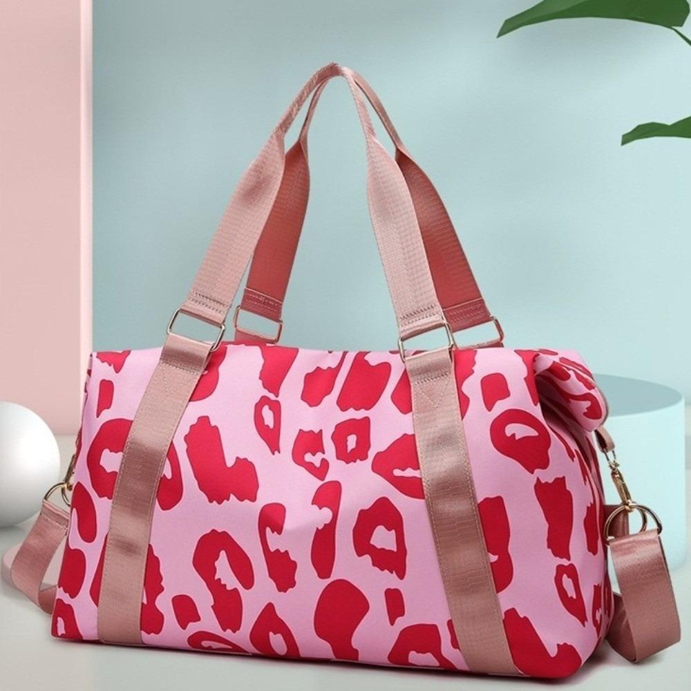 Large Capacity Gym Bag Leopard Print Shoulder Bag Spacious Handbag  Fitness Sports