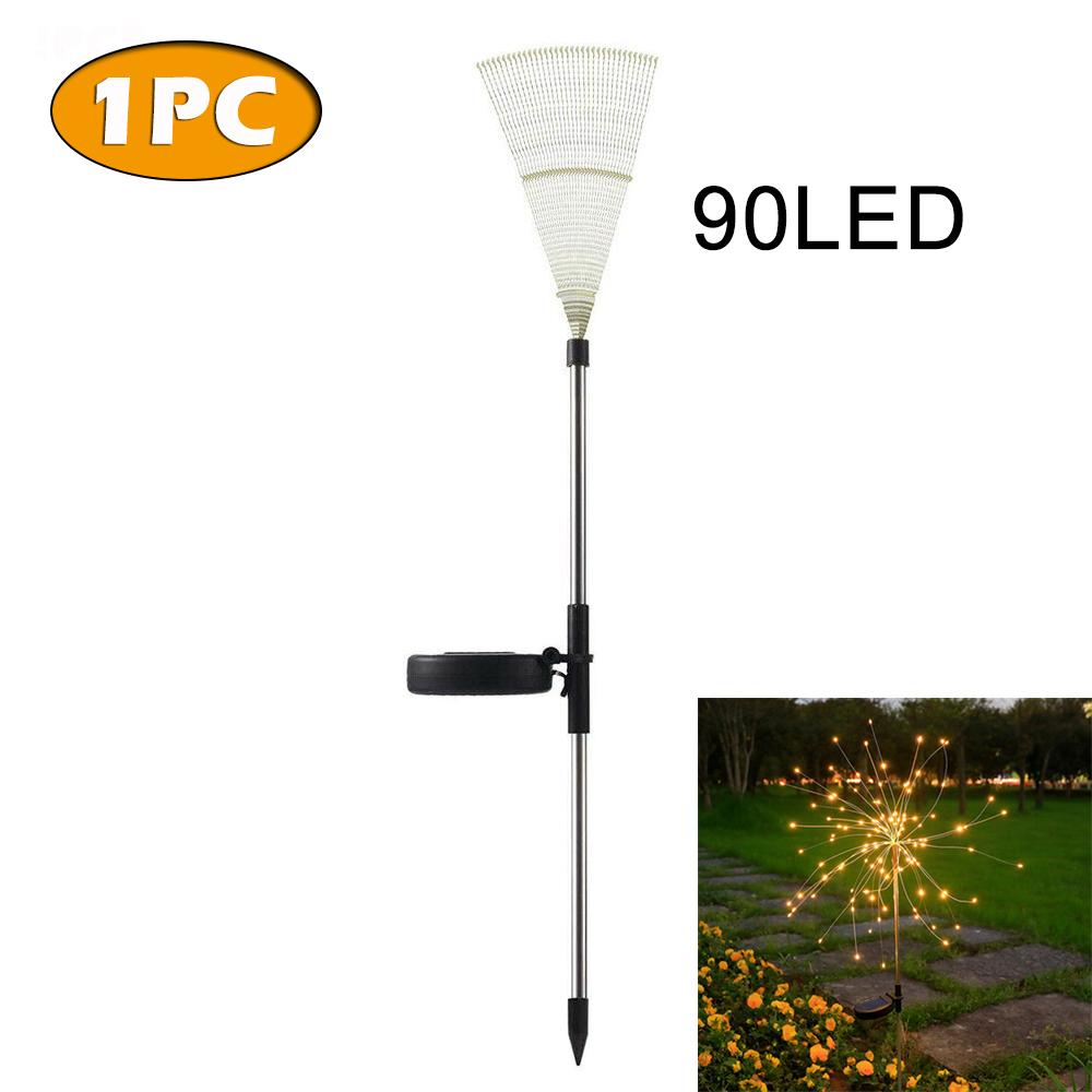 1~4PCS LED Solar Power Firework Lights Garden Decoration Fairy Lamp Waterproof Outdoor Dandelion Lawn Light Patio Garden Decor