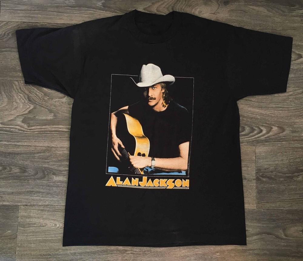 VTG Dont Rock The ukebox Alan Jackson Shirt Classic Black Shirt NO IMPORT FEES M