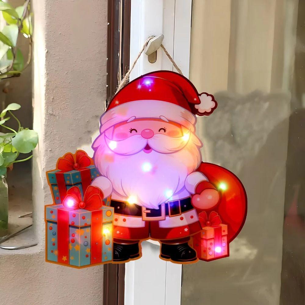Cartoon Luminous Door Hanging Pendant Elk Christmas Decorations Pendant Kids Gift