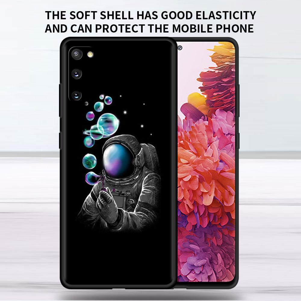 Weiche Hülle für Samsung Galaxy Note 20 Ultra 10 Plus Lite A50 A70 A20 A40 A20e 9 8 A60 Funda Handyhülle Universum Cooler Astronaut