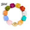 Shiny Luster Bracelet Boho Beaded Bracelets Colorful Acrylic Beads Adjustable