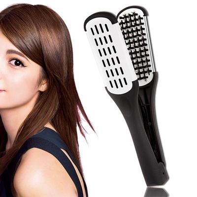 Double Sided Brush Clamp Natural Straightening Comb Fibres Styling