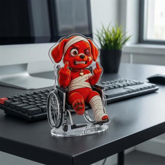 Red Dog Sign Funny Scenes Stand Clear High-Definition Acrylic Material