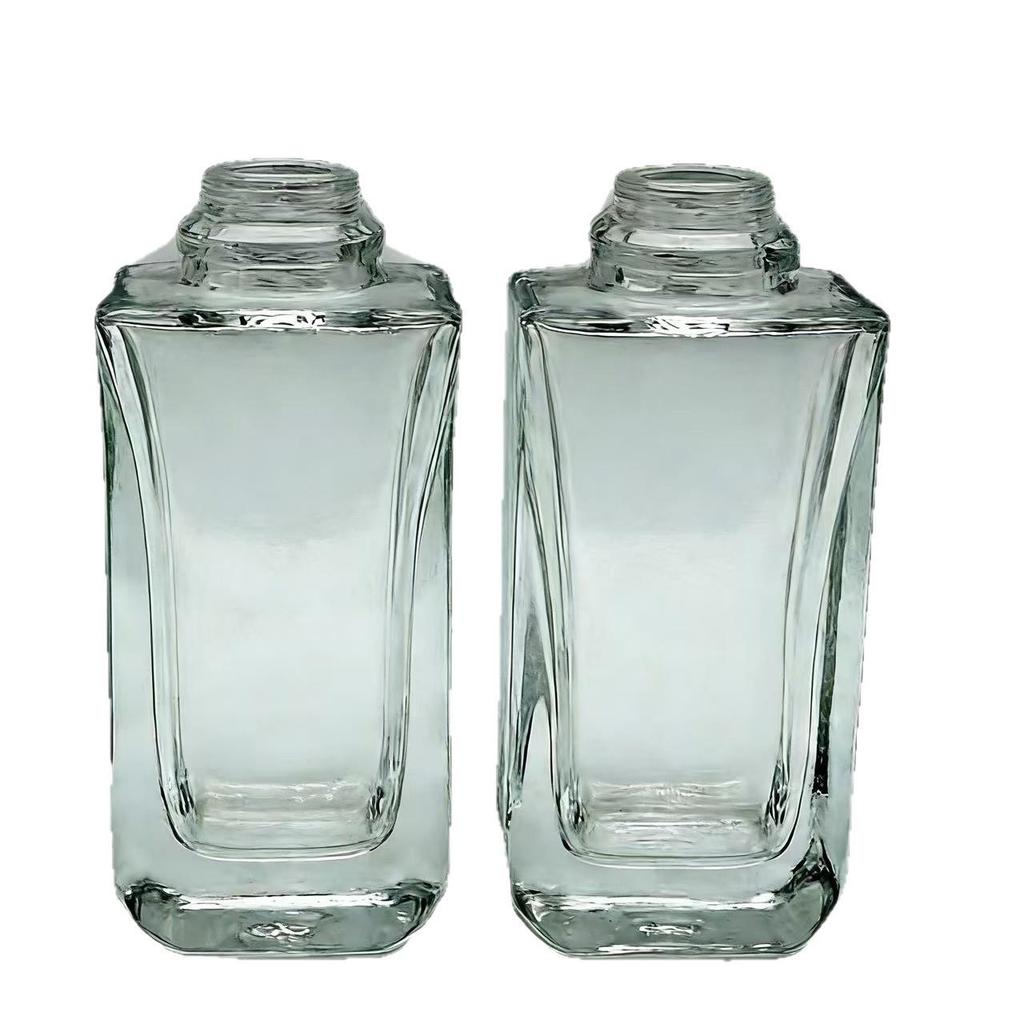 30ml High-End Flat Square Purple Glass Foundation Bottle with Press-Top Dispenser