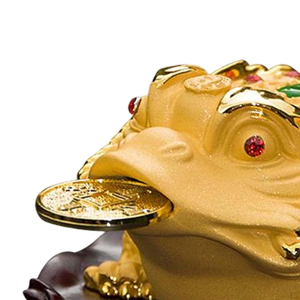 Traditional Feng Shui Money Frog Toads Figurine Collection Chan Chu Charm Mini Resin for Table