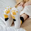 4 Pairs Women Cat Paw Fuzzy Socks Winter Warm Soft Fluffy Funny Socks Cute Animal Fashion Slipper Home Floor Sleeping Socks