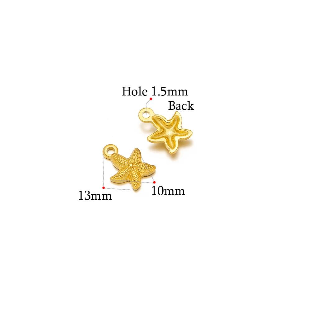 5 Stück Gold Seestern Muschel Anhänger für DIY Schmuck Zubehör Edelstahl Halsketten Anhänger Armbänder Zubehör Ohrringe Herstellung
