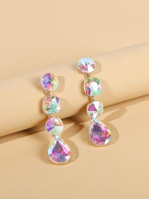 2 piezas pendientes largos creativos de cristal con forma de gota de agua para mujer estilo bohemio, joyería preciosa, regalos para citas