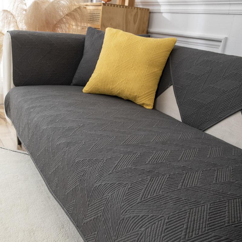 Pure Cotton Sofa Cushion, Universal In All Seasons, Washed Non-Slip Fabric, Nordic Simple Cotton Combination, All-Inclusive, Universal Armrest Towel