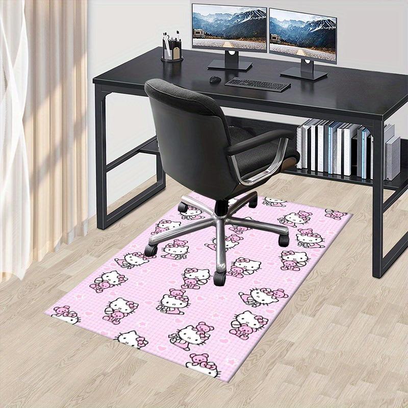

1pc Hello Kitty Cute Pink Bowknot Teddy Bear Pattern Office Desk Mat Under Chair Rug Gift Universal Carpet for Room Decorative Floor Coverin 60cm by 90cm