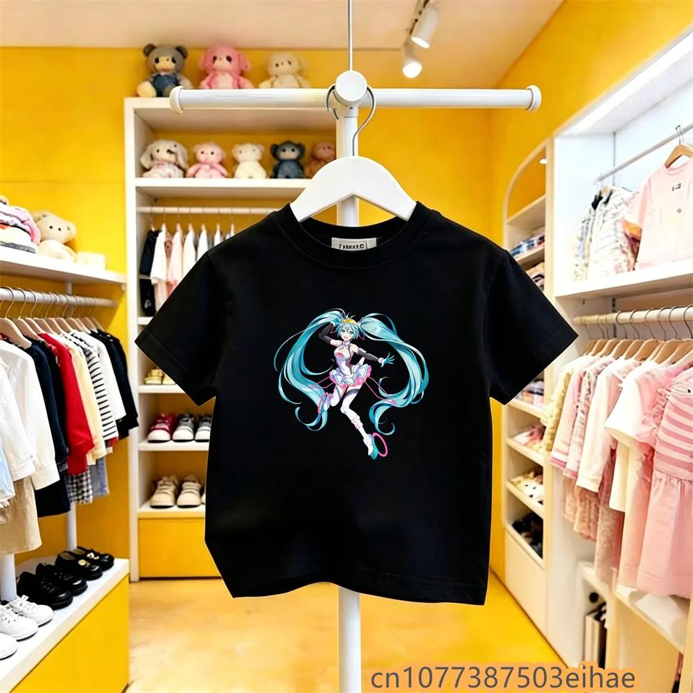 Hatsune Miku Anime Future Peripheral Collaboration Pure Cotton COS Anime Cartoon Printed Boys and Girls New Casual Tshirt