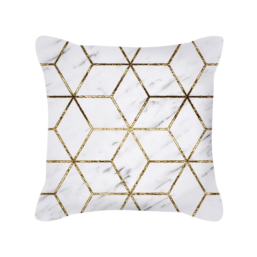 Nordic Golden Geometric Love Print Sofa Interior Decoration Square Pillow Cushion Cover New Style