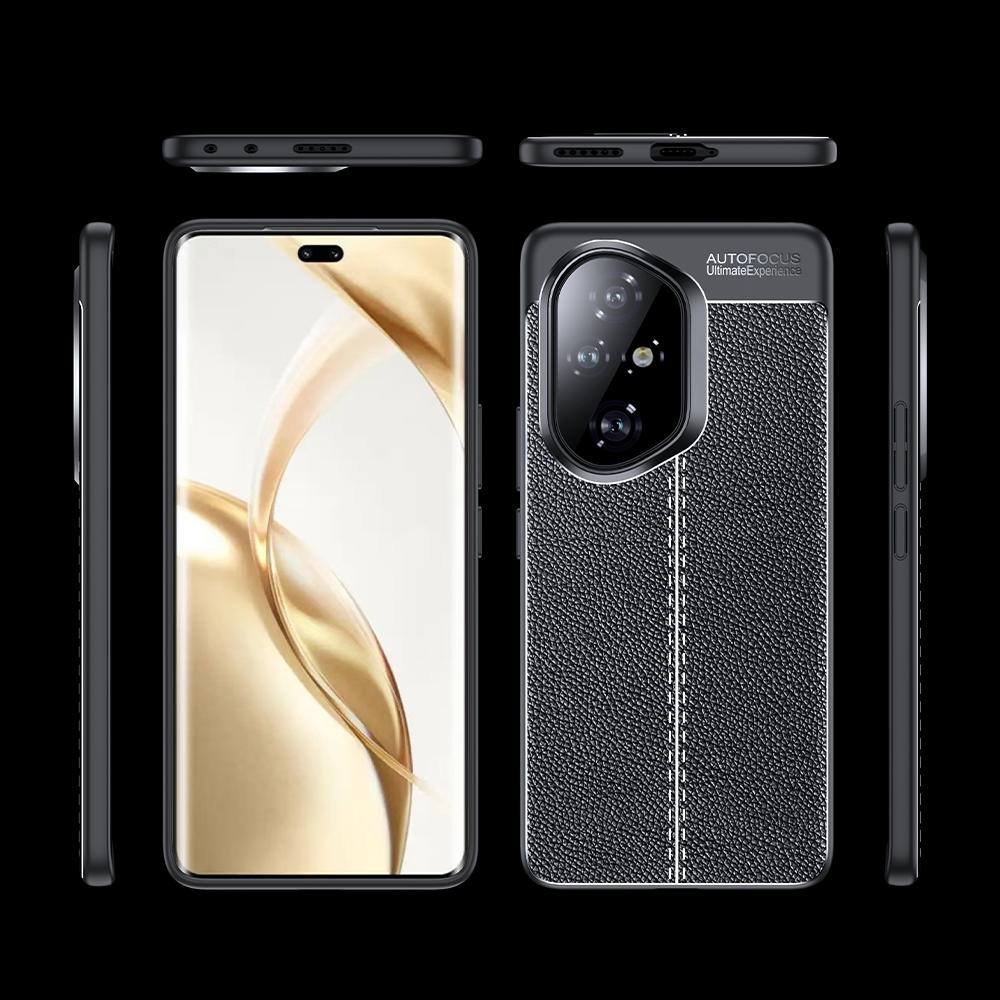 For Honor 300 Pro Case Litchi Texture TPU Flexible Phone Cover,Black