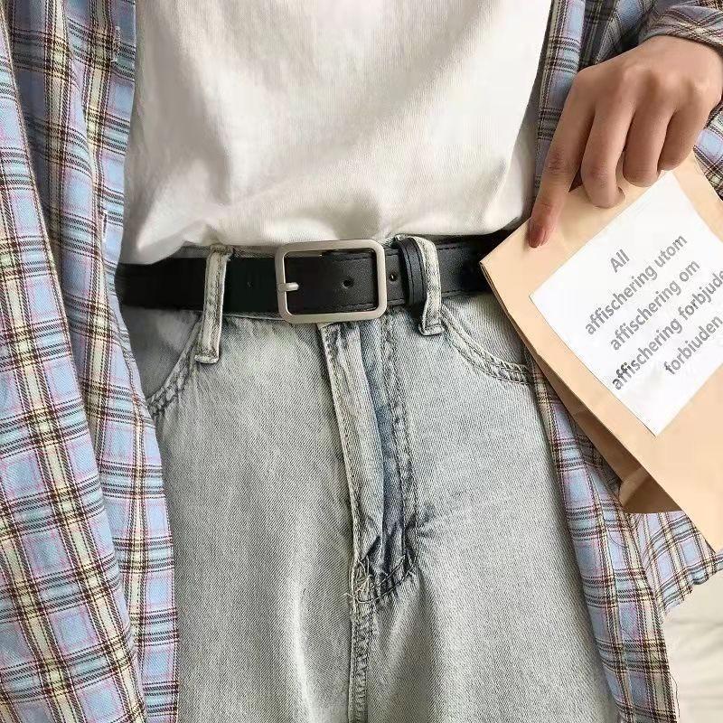 Pu Chic Minimalist Leather Belt With Unique Buckle Options For Stylish Wear