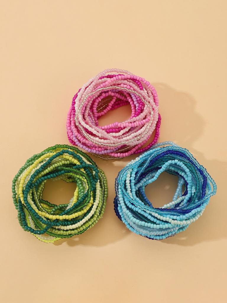 2026 Handmade Rice Beads Bracelet Set for Women Bohemian Style Elastic Stacking Creative Fashion Jewelry