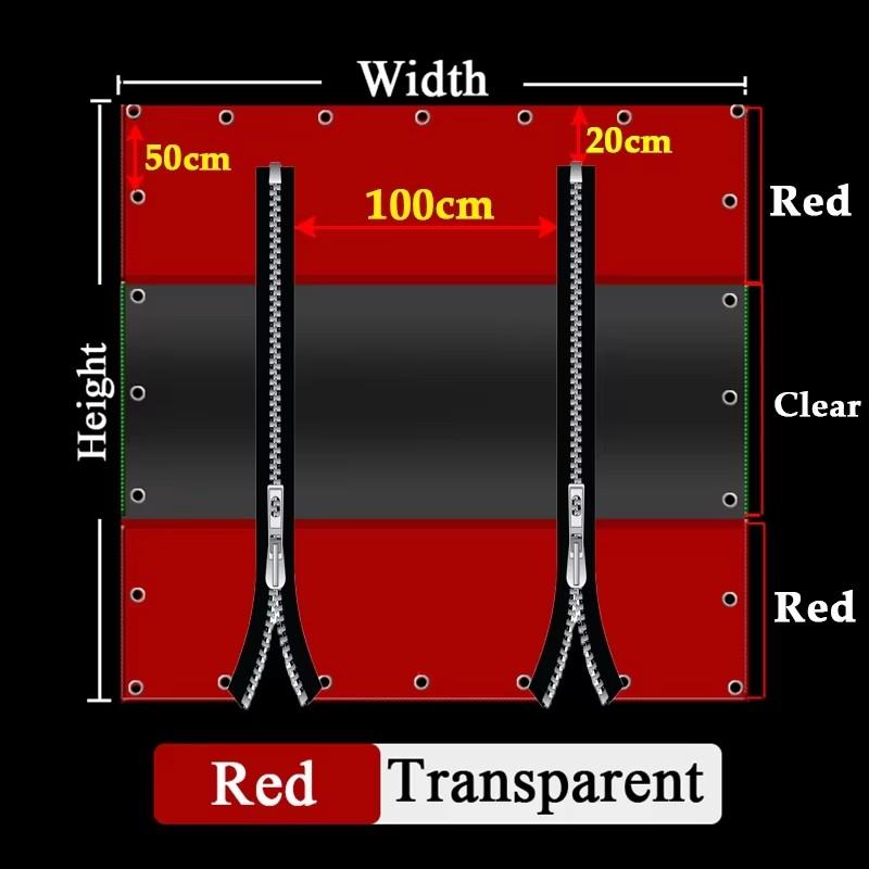 PVC Tarpaulin with Two Zippers Thickened 0.35mm 450 G/m² Waterproof Tarp Vinyl Outdoor Curtains For Patio Pergola Gazebo Porch