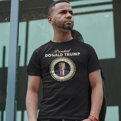 Tričko Trump Prezidentská pečeť Spojených států Krátký rukáv Prémiový top Unisex tričko