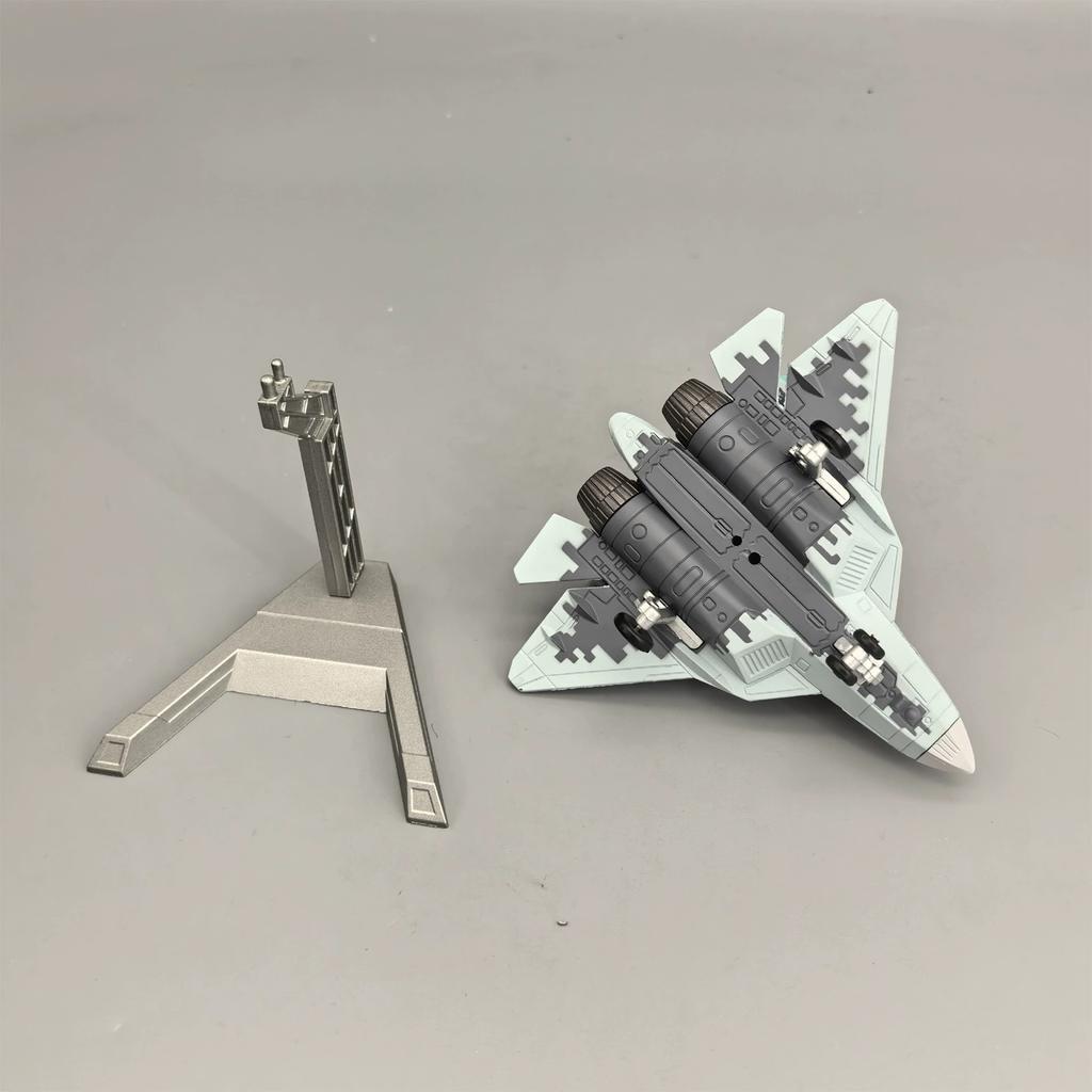 Plane Model Cartoon SU-57 Q Version Aircraft Metal Alloy Air Force Airplane With Landing Gear Collection Enthusiast Gift Display