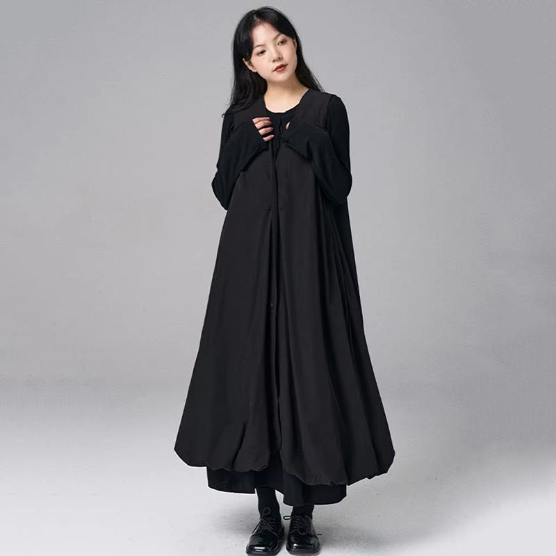 XITAO V-neck Single Breasted Dress  HQQ2450