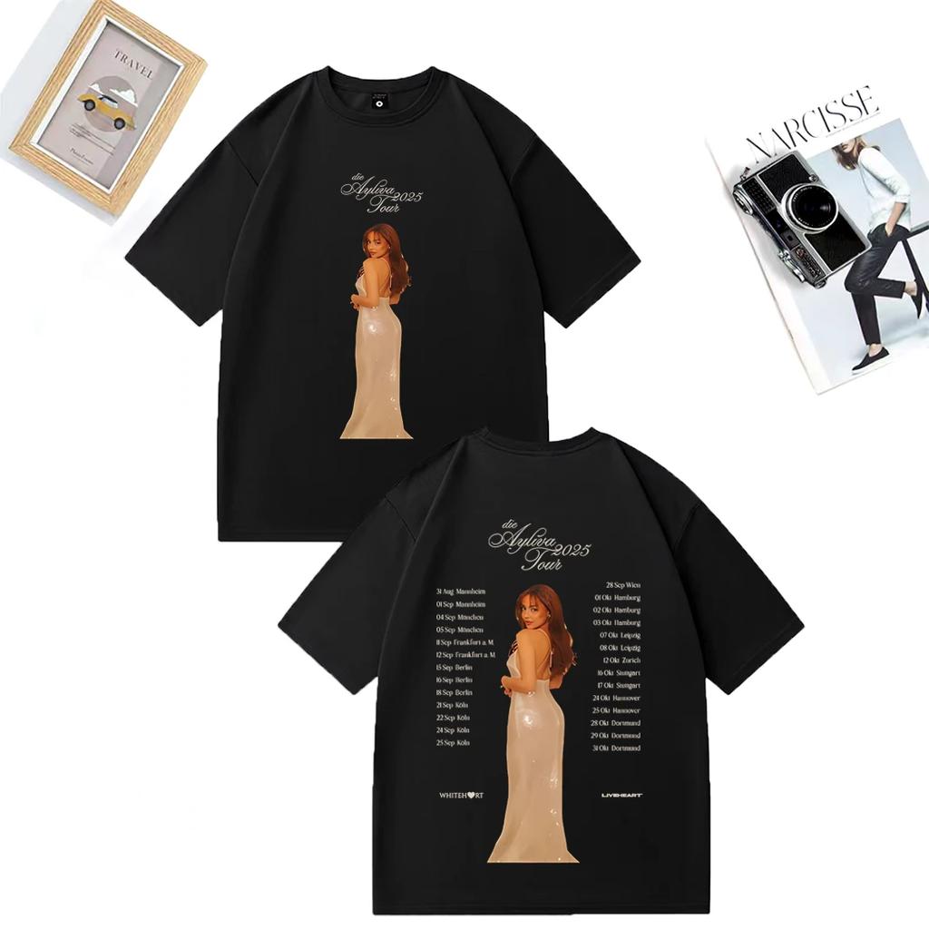 Ayliva Tour 2025 Fashion Loose T Shirt Summer Unisex WOMENs ONeck Graphic Streetwear Casual Vintage Oversized Cotton Tees Shirts
