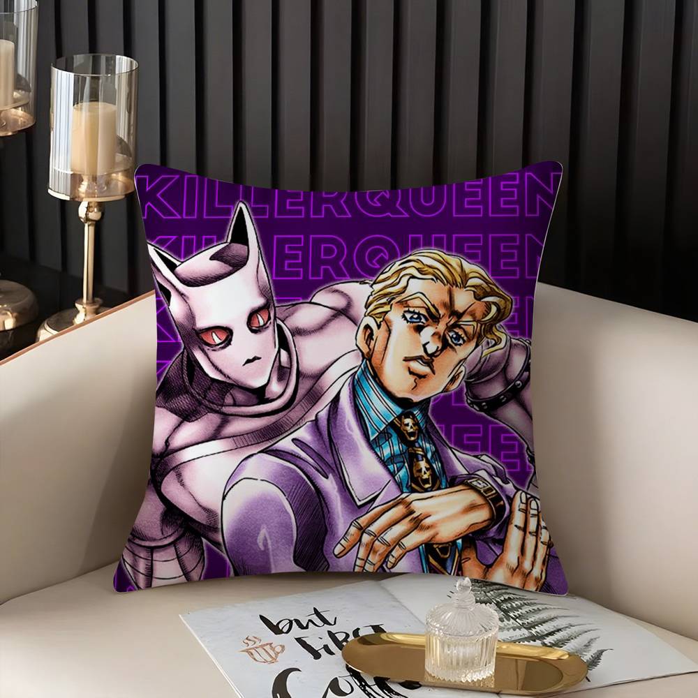 J-JoJo B-Bizarre Adventure Pillow Case Home Dorm Chair Back Short Plush Double-sided Printing Office Nap Time Cushion Cover