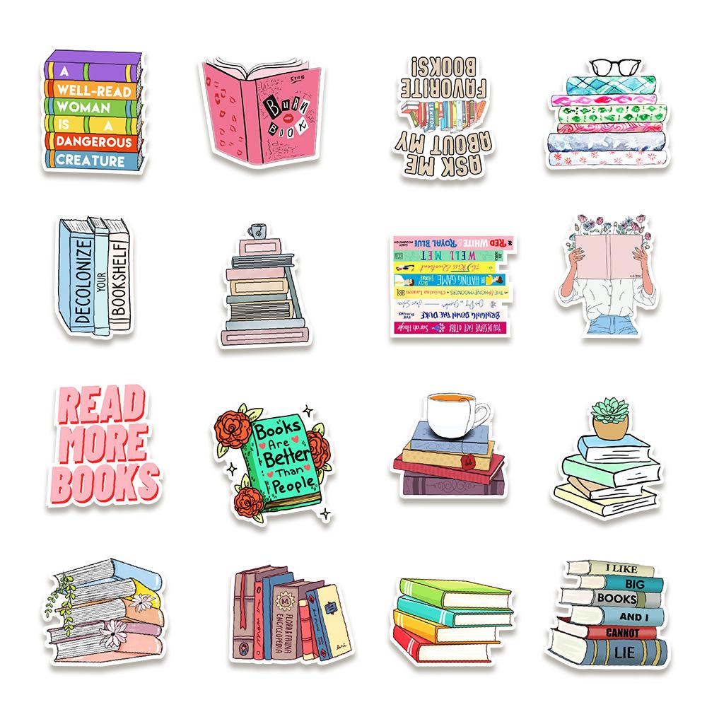 50 Reading Books Graffiti Stickers Car Suitcase Stationery Water Cup Waterproof Stickers