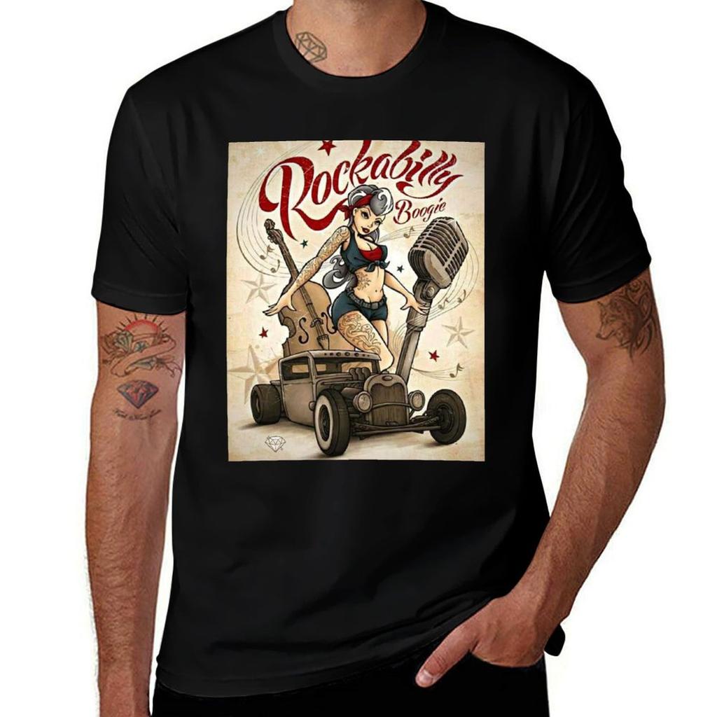 Für 100% Baumwolle Hemden Baumwollhemden Baumwolle t Boogie Rockabilly T-Shirt Mann Packung Männer t