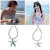 Unique Starfish Pendant Necklace Adorable Animal Jewelry Modern Streetwear Necklace Suitable for Boys and Girl Present