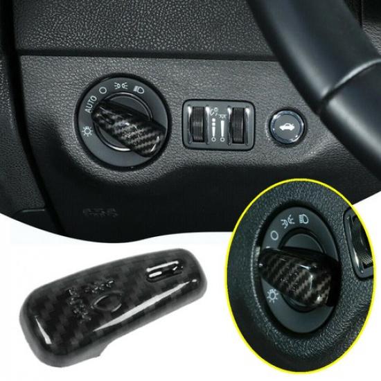 For Dodge Charger 11-21 Carbon Fiber Headlight Switch Control Button Cover Trim