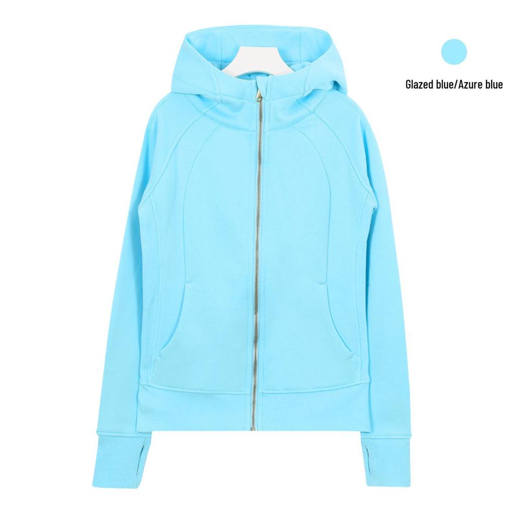 Sweat à capuche zippé intégral Lulu Original pour femme - Coupe ajustée - Veste de sport décontractée pour le yoga