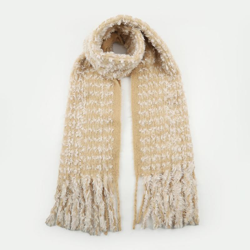 

Women Winter Knitted Scarf Headscarf Lady Men Casual Hairy Tassel Warm Soft Scarve Mujer Male Foulard Wrap Shawl Fashion Korean One Size& 8Y