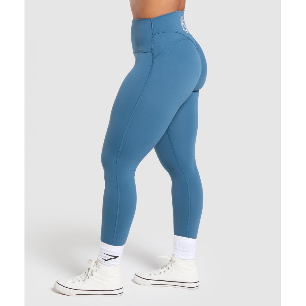 Gymshark Legacy Logo Leggings Success Blue B7a4e Udbq
