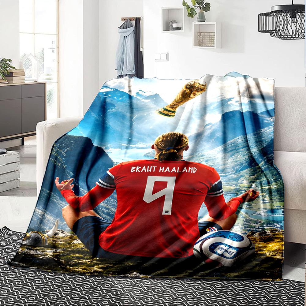 1pc Haaland11 Blanket, Gift, for Men and Women, Soft Blanket, Good for Sofa Bed Couch Travel, Lightweight Flannel Blanket