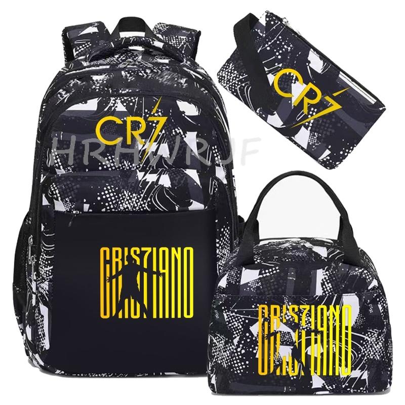 Sports CR7 Camouflage Backpacks With Lunch Bag Men&Women's Casual Canvas School Bags Simple Dual-Shoulder Bag Laptop Travel Bag