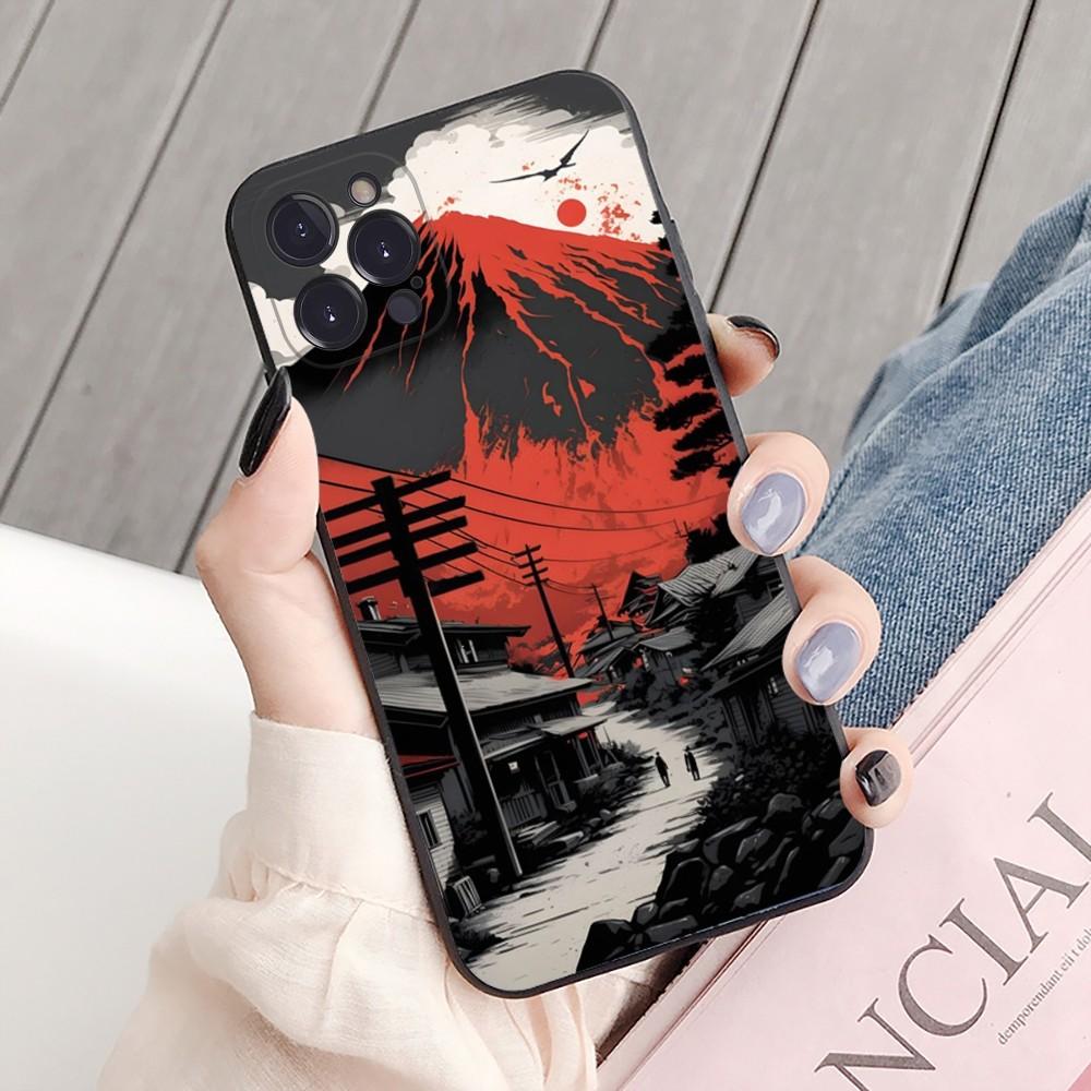 Japanese Aesthetic Mount Fuji Landscape Phone Case For iPhone 15 14 11 12 13 Mini Pro XS Max Cover 6 7 8 Plus X XR SE 2020 Shell