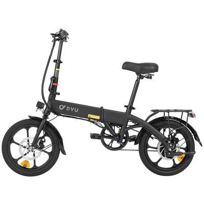 Vélo électrique DYU A1F Pro pour adulte, moteur sans balais 250 W, batterie au lithium 36 V 7,5 Ah, pliable, pneus de 16 pouces, mini vélo de ville électrique