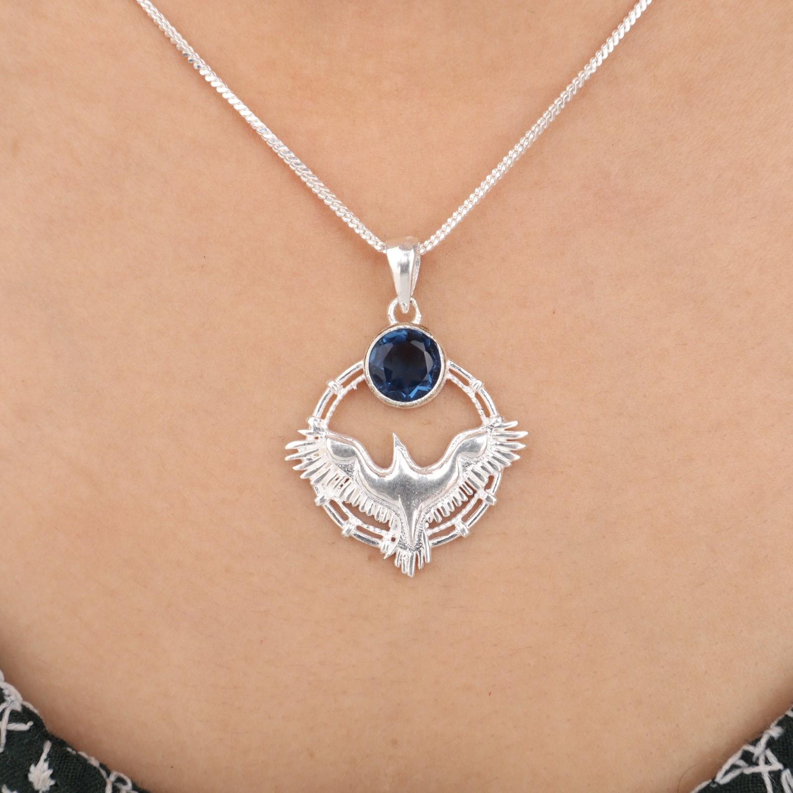 

London Blue Topaz Gemstone 925 Sterling Silver Jewelry Pendant1.43 For Wedding CP-38-16