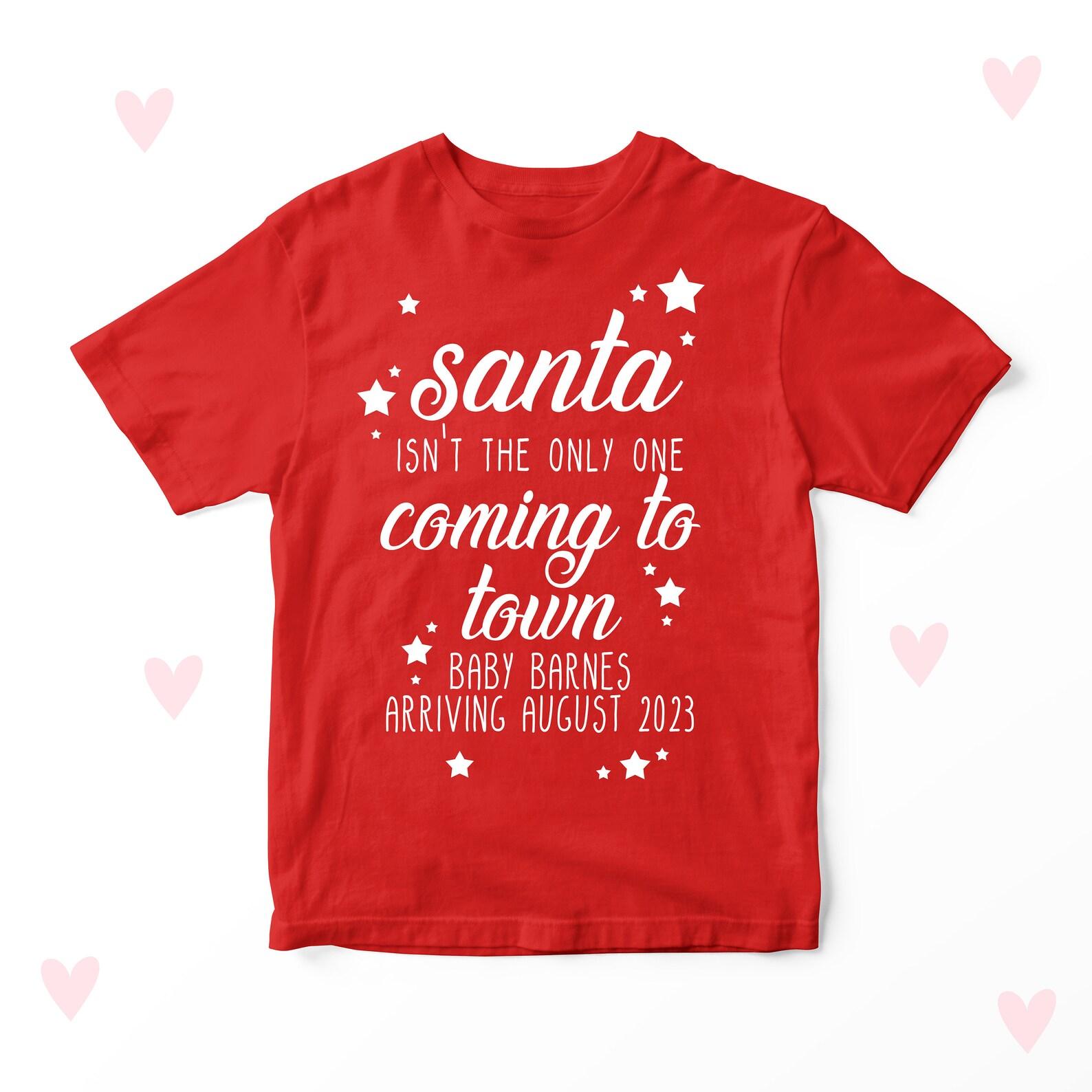 Santa Baby Announcet Kids T-shirt: Personalized Christmas Tee 100