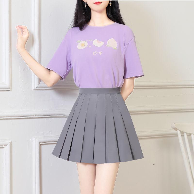 

Летние женские корейские плиссированные юбки Женские мини-юбки Юбки с высокой талией для девочек Юбки M серый