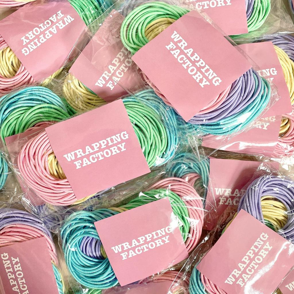 [Wrapping Factory] Large Set of 100 Hair Ties, No Knots, No Metal Fittings, Handmade Hair Accessories (100 Colors) (Pastel Colors)