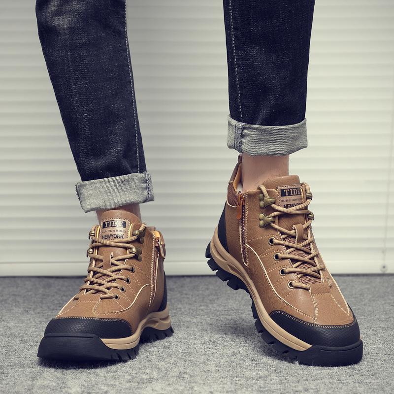 Men's Cotton and Wool Snow Boots - Non-Slip, Thickened, Warm Outdoor Winter Shoes