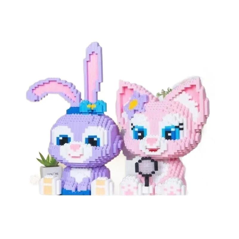 Disney Stellalou Linabell Bausteine Spielzeug Niedliches Puzzle Zusammenbaumodell Kinder Geburtstagsgeschenk Desktop-Dekor Sammlerstück